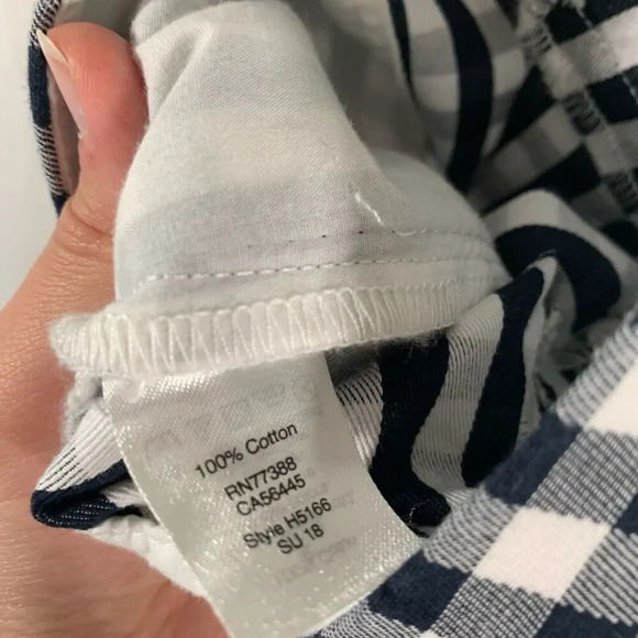 J. Crew Shorts Women's 10 Dark Blue Plaid Pockets 5" Inseam Hook Eye 100% Cotton - Picture 5 of 7